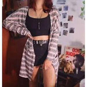 Nix & Nox Striped Cardigan Grey Size XL